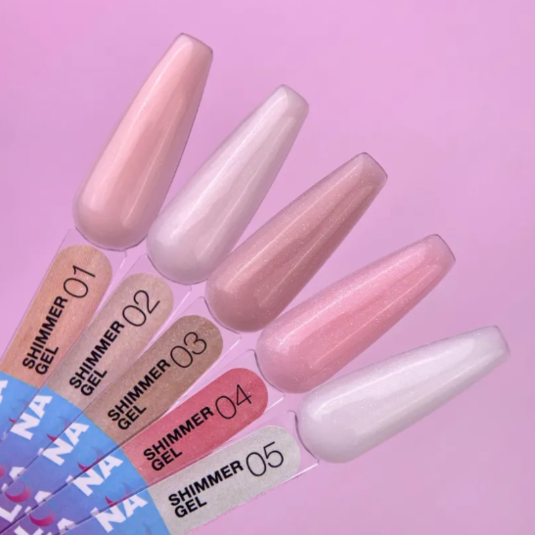 01 - 05 Shimmer Gel – Aufbaugel mit Glitzer 15ml